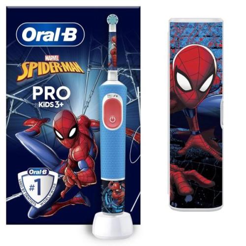 Oral-B Vitality Pro Kids Spiderman Επαναφορτιζόμενη Ηλεκτρική Οδοντόβουρτσα Για Παιδιά 3+, 1τμχ & Θήκη Ταξιδιού